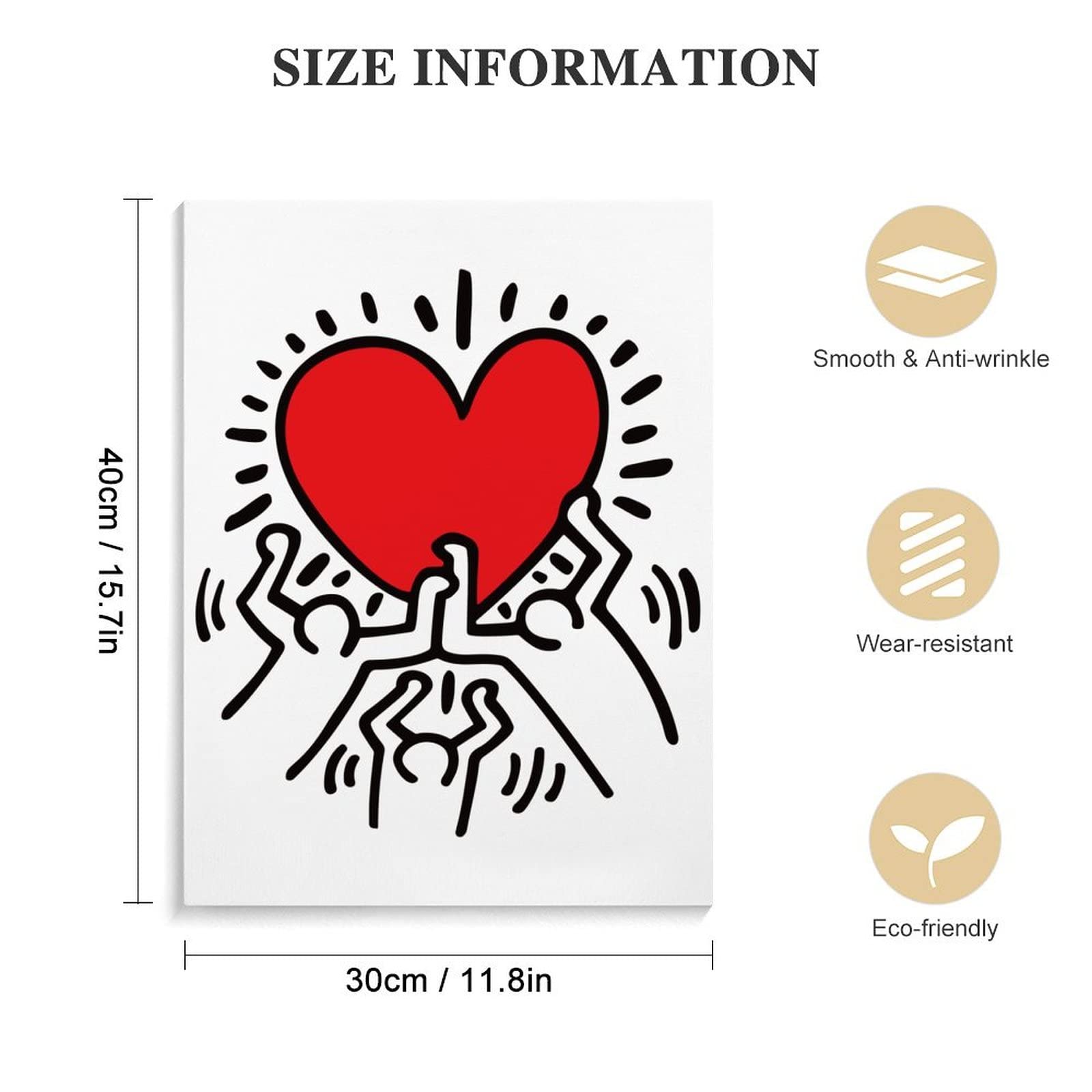 Amazon.co.jp: アートパネル キースヘリング ハート 装飾画 アート